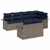 vidaXL Tuinbank Set met kussen met opslag 7 pcs Bruin Poly rattan