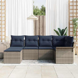 vidaXL Tuinbank Set met opslag 6 pcs Bruin poly rattan