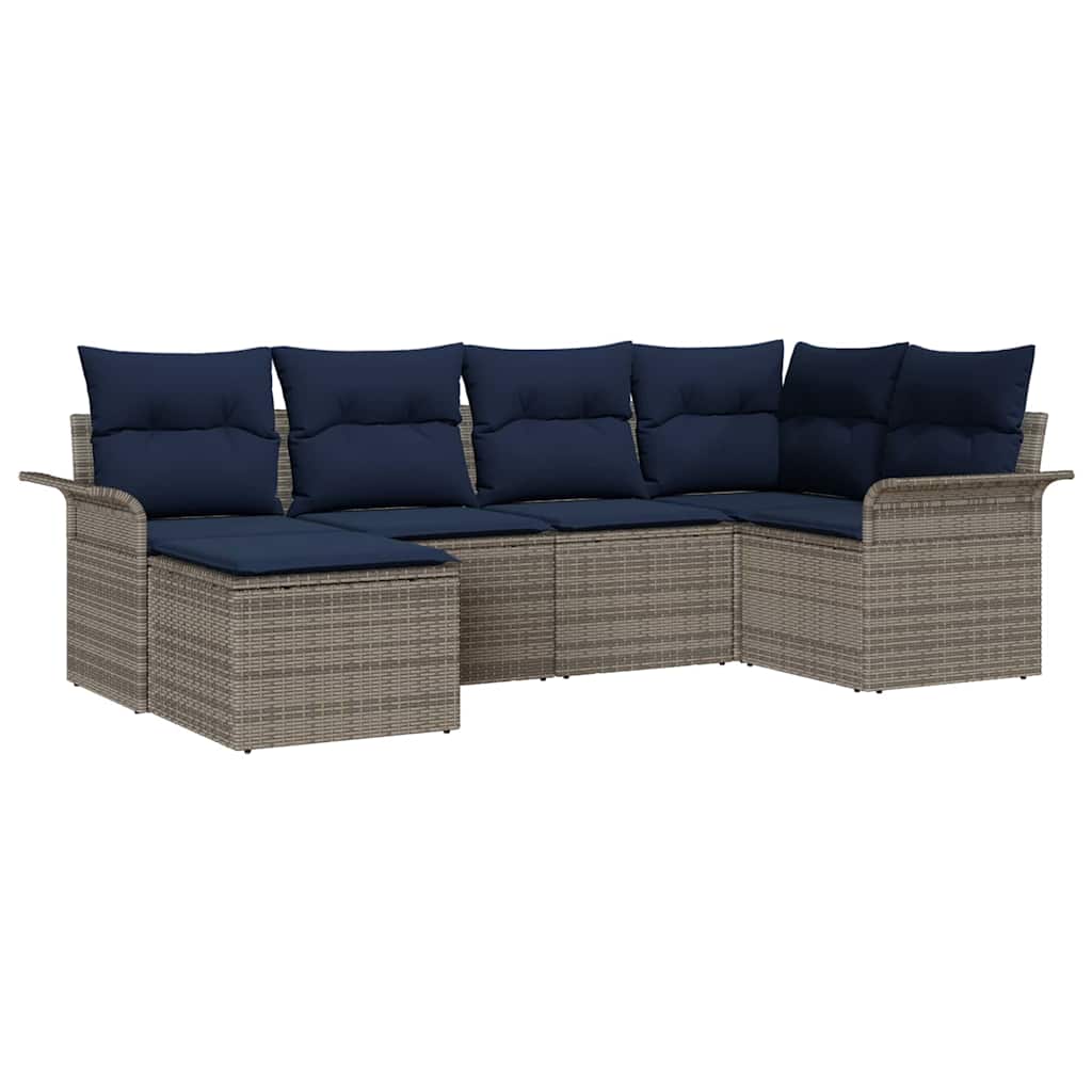 vidaXL Tuinbank Set met opslag 6 pcs Bruin poly rattan