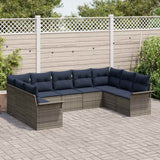 vidaXL Tuinbank Set met opslag 9 pcs Beige poly rattan