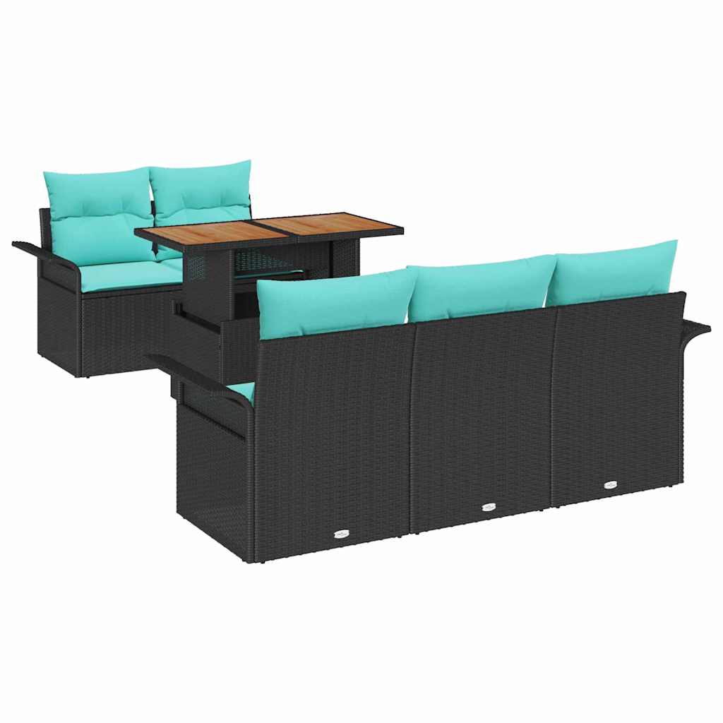 vidaXL Tuinbank Set met opslag 6 pcs Grijs Poly rattan