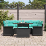 vidaXL Tuinbank Set met opslag 7 pcs Grijs Poly rattan