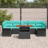 vidaXL Tuinbank Set met opslag 8 pcs Grijs Poly rattan