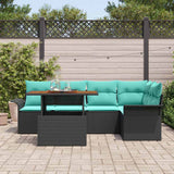 vidaXL Garden Lounge Set with Storage 6 pcs Grey Poly Rattan