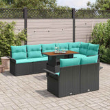vidaXL Tuinbank Set met opslag 9 pcs Grijs Poly rattan