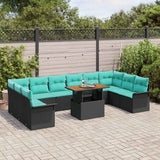 vidaXL Tuinbank Set met opslag 11 pcs Grijs Poly rattan
