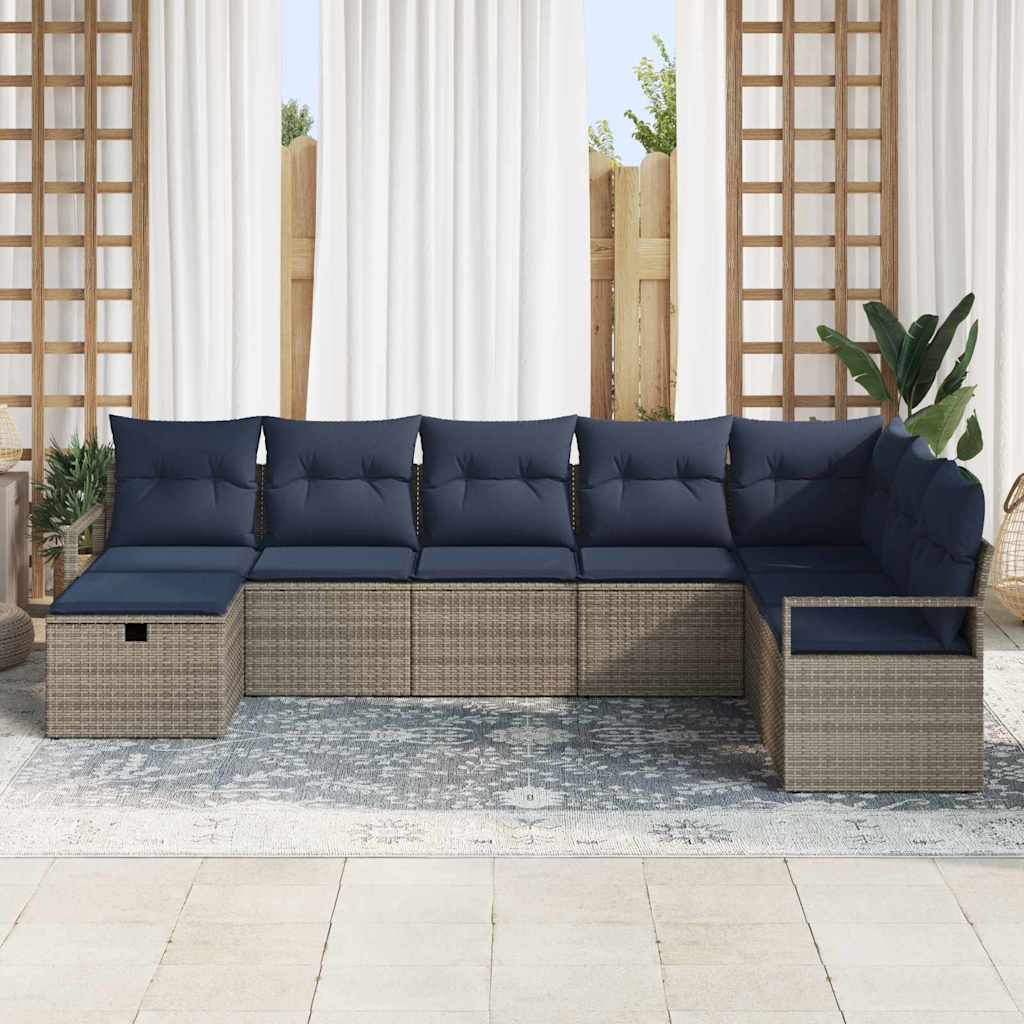 vidaXL Sofa with cushion and storage Brown poly rattan