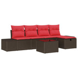 vidaXL Tuinbank Set met kussen 5 pcs Bruin poly rattan