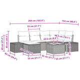 vidaXL Tuinbank Set met kussen 6 pcs Bruin poly rattan