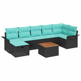 vidaXL Garden Sofa Set with Cushion and Storage 8 pcs Grey poly rattan