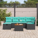 vidaXL Ensemble de banc de jardin avec coussins et espace de rangement 7 pcs Rotin synthétique Gris