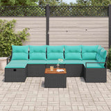 vidaXL Tuinbank Set met kussen met opslag 8 pcs Grijs poly rattan