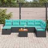 vidaXL Ensemble de banquettes de jardin avec coussin et rangement 9 pcs Rotin PE gris