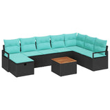 vidaXL Ensemble de banquettes de jardin avec coussin et rangement 9 pcs Rotin PE gris