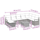 vidaXL Ensemble de banquettes de jardin avec coussin et rangement 9 pcs Rotin PE gris