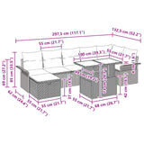 vidaXL Tuinbank Set met kussen met opslag 8 pcs Bruin Poly rattan