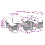 vidaXL Tuinbank Set met kussen met opslag 9 pcs Bruin Poly rattan