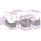 vidaXL Tuinbank Set met kussen met opslag 9 pcs Bruin Poly rattan