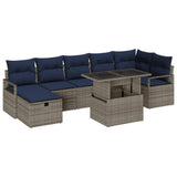 vidaXL Ensemble de banquettes de jardin avec coussin et rangement 8 pcs Rotin PE marron
