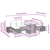 vidaXL Garden Sofa Set with Cushion Storage 8 pcs Poly Rattan