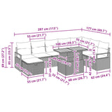vidaXL Tuinbank Set met kussen met opslag 9 pcs Grijs poly rattan
