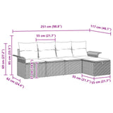 vidaXL Garden Sofa Set with Cushion Storage 5 pcs Poly Rattan