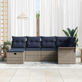 vidaXL Tuinbank Set met kussen met opslag 6 pcs Poly rattan