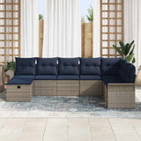 vidaXL Tuinbank Set met kussen met opslag 8 pcs Poly rattan