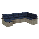 vidaXL Tuinbank Set met kussen met opslag 8 pcs Poly rattan