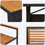vidaXL Garden Dining Set 9 pcs Black and Brown poly rattan