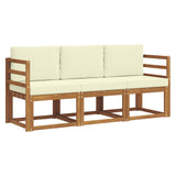 vidaXL Ensemble de canapés de jardin 3 pcs Bois d'acacia massif Naturel