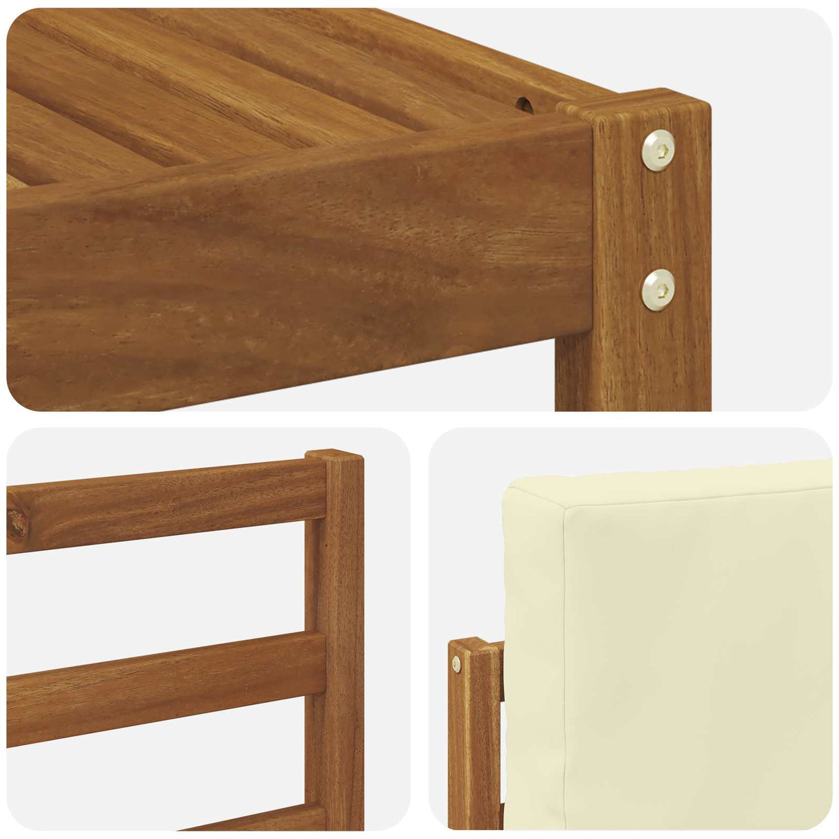 vidaXL Buiten bank set 5 pcs Naturel Massief Acacia Hout