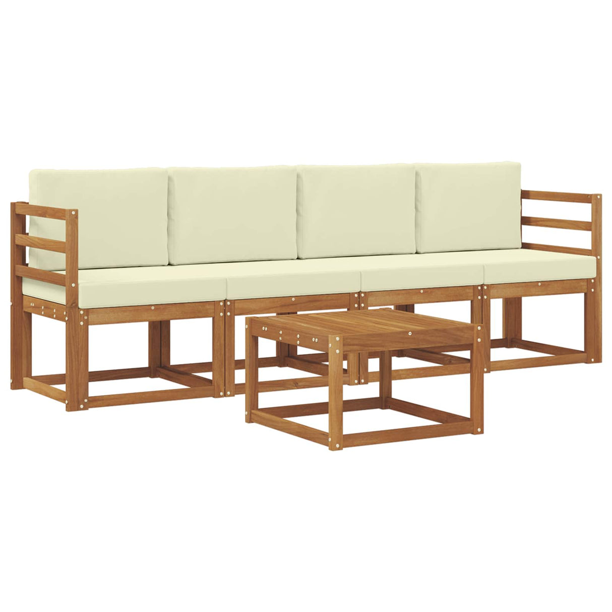 vidaXL Buiten bank set 5 pcs Naturel Massief Acacia Hout
