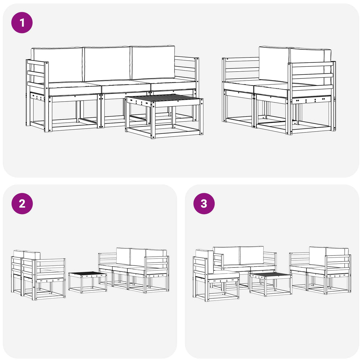 vidaXL Outdoor Sofa Set 6 pcs Natural Solid Acacia Wood