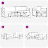 vidaXL Buiten bank set 7 pcs Naturel