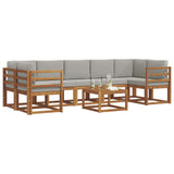vidaXL Buiten bank set met kussen 8 pcs Natuurlijk en Crème