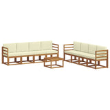 vidaXL Outdoor Sofa Set 9 pcs Natural Solid Acacia Wood