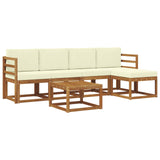 vidaXL Outdoor Sofa Set 6 pcs Natural Solid Acacia Wood