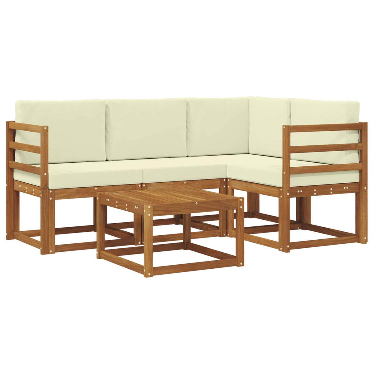 vidaXL Outdoor Sofa Set 5 pcs Natural Solid Acacia Wood