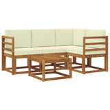 vidaXL Outdoor Sofa Set 5 pcs Natural Solid Acacia Wood