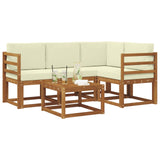 vidaXL Outdoor Sofa Set 5 pcs Natural Solid Acacia Wood