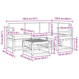 vidaXL Outdoor Sofa Set 5 pcs Natural Solid Acacia Wood