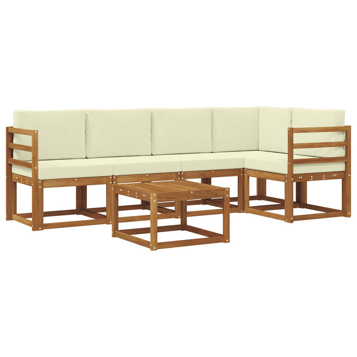 vidaXL Bankstel 6 pcs Naturel Massief Acacia Hout