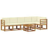 vidaXL Outdoor Sofa Set 7 pcs Natural Solid Acacia Wood