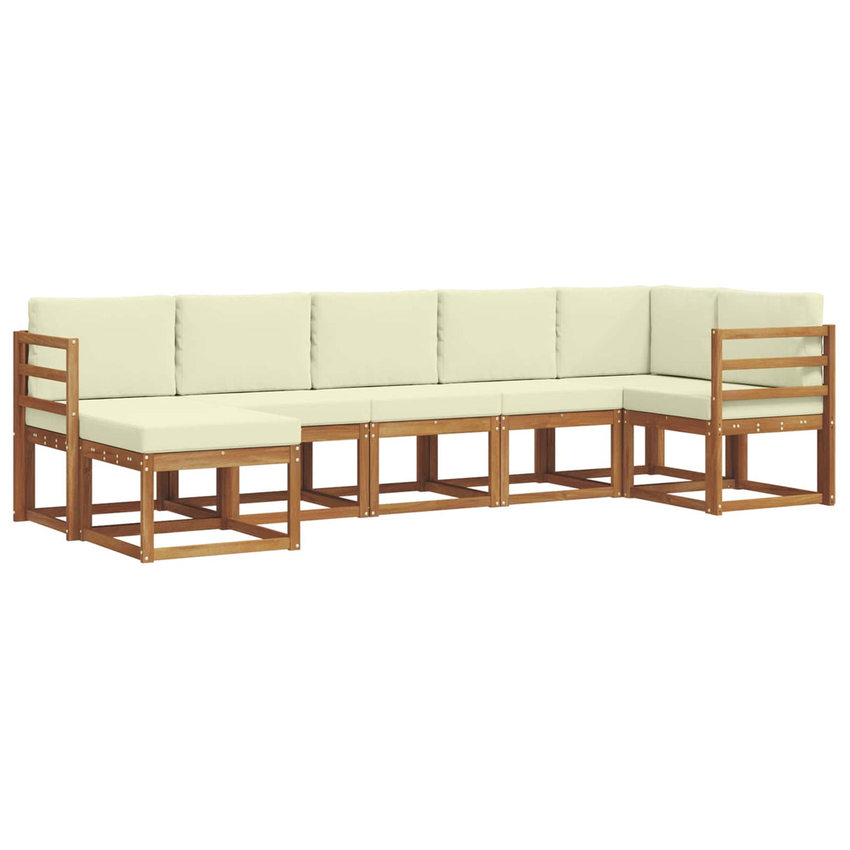 vidaXL Outdoor Sofa Set 7 pcs Natural Solid Acacia Wood