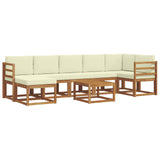 vidaXL Outdoor Bench Set 8 pcs Natural Solid Acacia Wood