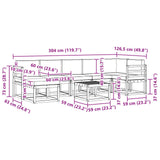 vidaXL Outdoor Bench Set 8 pcs Natural Solid Acacia Wood