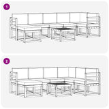 vidaXL Outdoor Bench Set 8 pcs Natural Solid Acacia Wood