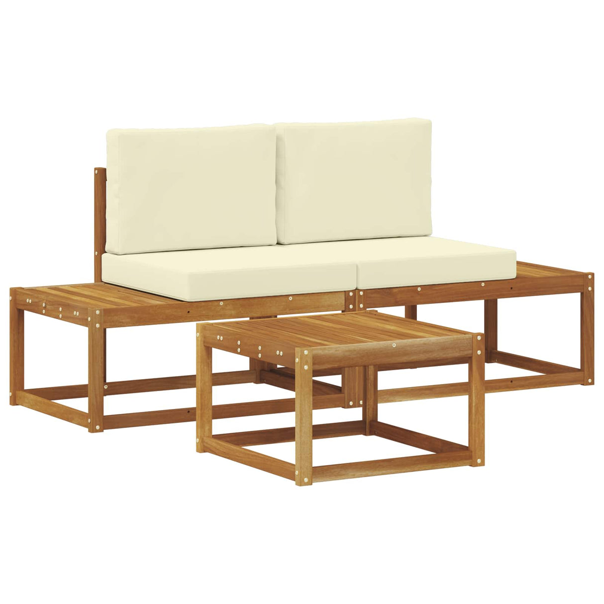 vidaXL Buiten bank set 3 pcs Naturel Massief Acacia Hout