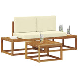 vidaXL Buiten bank set 3 pcs Naturel Massief Acacia Hout